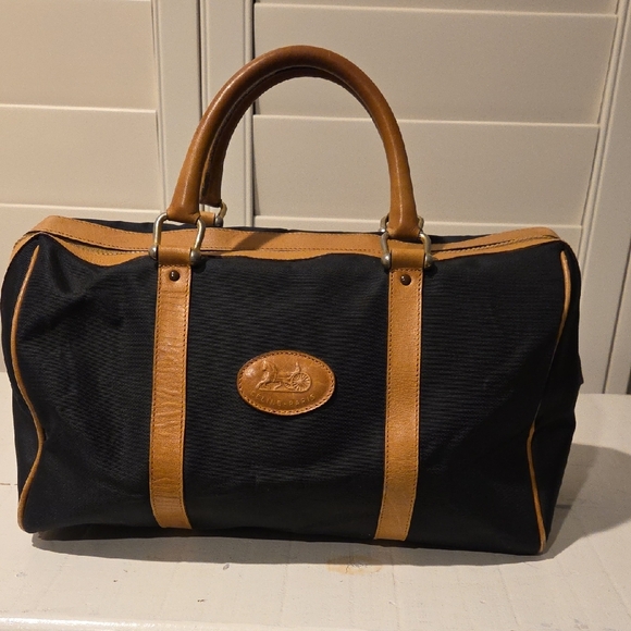 Authentic!! Celine Black and Tan Leather Canvas Handbag - Picture 1 of 12